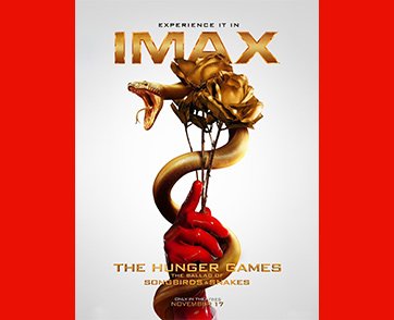 อสรพิษและกุหลาบสีทองครองโปสเตอร์ IMAX “The Hunger Games: The Ballad of Songbirds and Snakes”